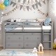 preview thumbnail 15 of 24, Full Size Wooden Loft Bed with Retractable Writing Desk and Drawers,Modern Kids Loft Bed,Space-saving