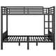 preview thumbnail 17 of 30, Metal Bunk Bed with Ladder and Metal Slats Support, Storage Underneath, Heavy Bunk Beds, Black Bed Frame, No Box Spring Needed
