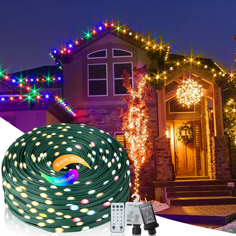 328ft 1000 LED Christmas Rope Lights Multi-Color Outdoor Indoor Waterproof String Lights