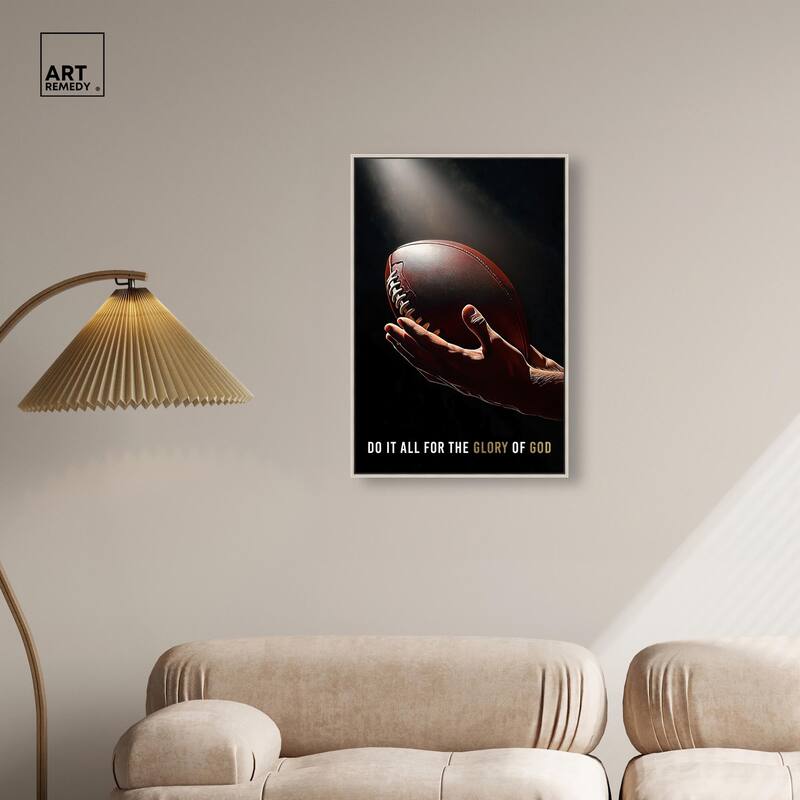 Glory of God Football Canvas by Art Remedy