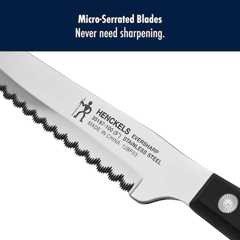 HENCKELS Razor-Sharp Steak Knife Set of 8, German Engineered Informed by 100+ Years of Mastery - Black - 8-pc