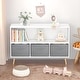 preview thumbnail 19 of 34, Kids bookcase with Collapsible Fabric Drawers，Made of High-Density MDF - Easy Setup
