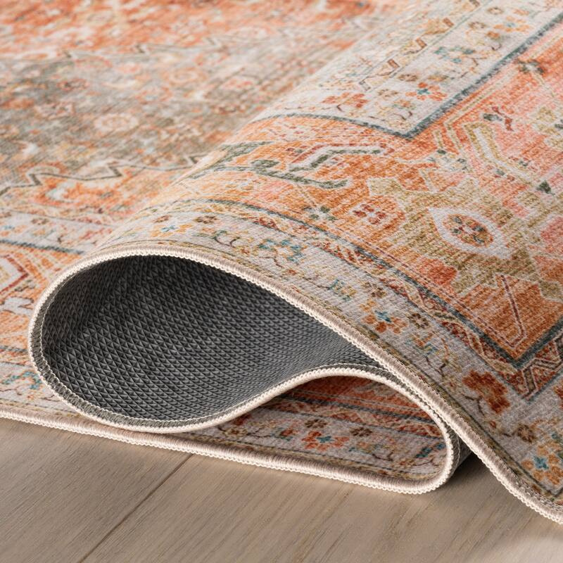 Nuloom Junali Medallion Washable Area Rug