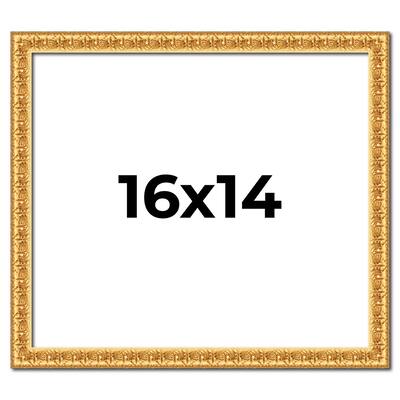 16x14 Frame Gold Real Wood Picture Frame Width 1 inches | Interior