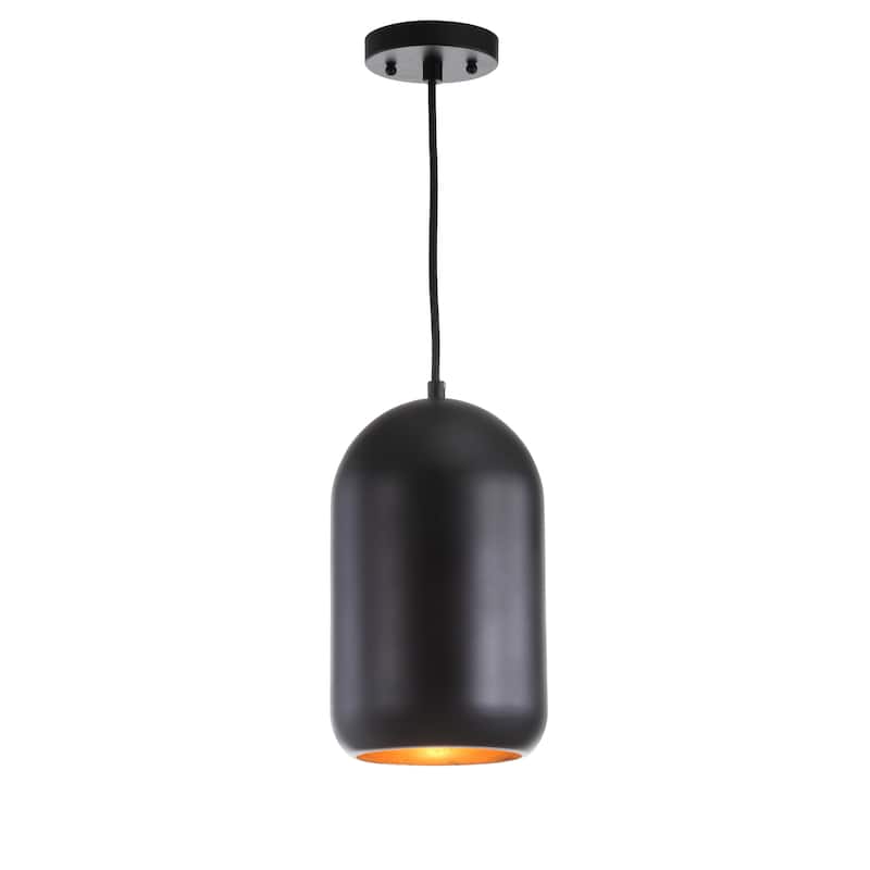 SAFAVIEH Lighting Avery Adjustable 1-Light Led Black Pendant - 7"x7"x14-86" - Painted Black - 7Wx7Dx86H