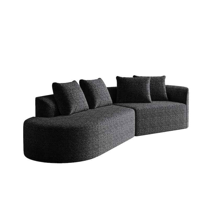 GDFStudio - Blackwood Chenille 4-Seater Oversized Sectional Sofa with Pillows
