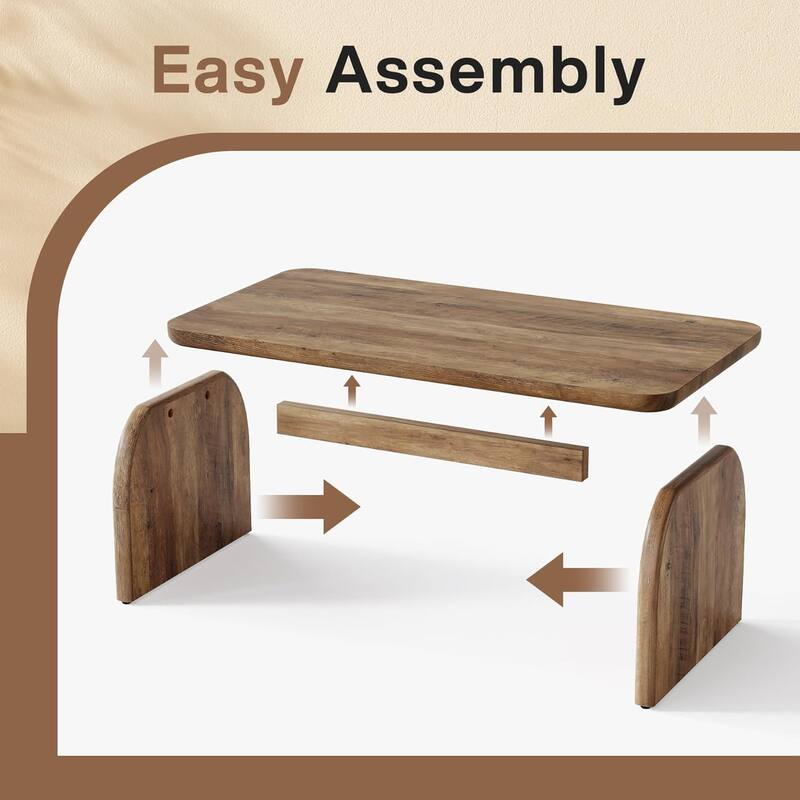 47" Rustic Brown Rectangle Coffee Table