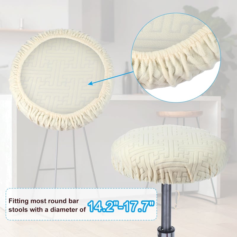 Round Bar Stool Cover, Elastic Bar Stool Seat Covers for 14"-18" Chair