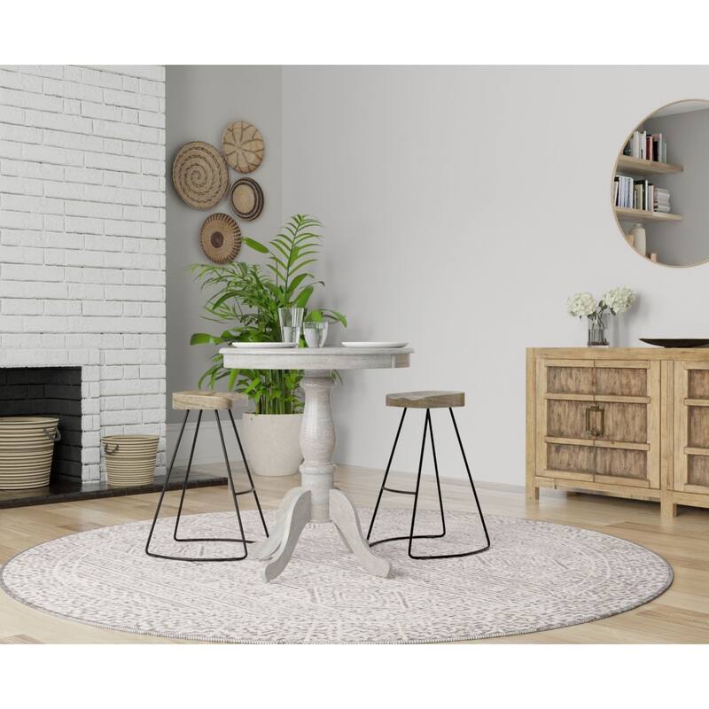 Circular Top Pedestal Bar Table - 30" - Driftwood Brown