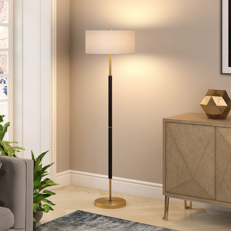 Simone 2-Light Floor Lamp with Fabric Shade