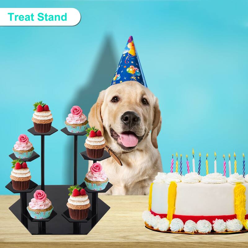 Acrylic Display Stand for Collectible Figures 8 Tier Acrylic Cupcake Stand Black