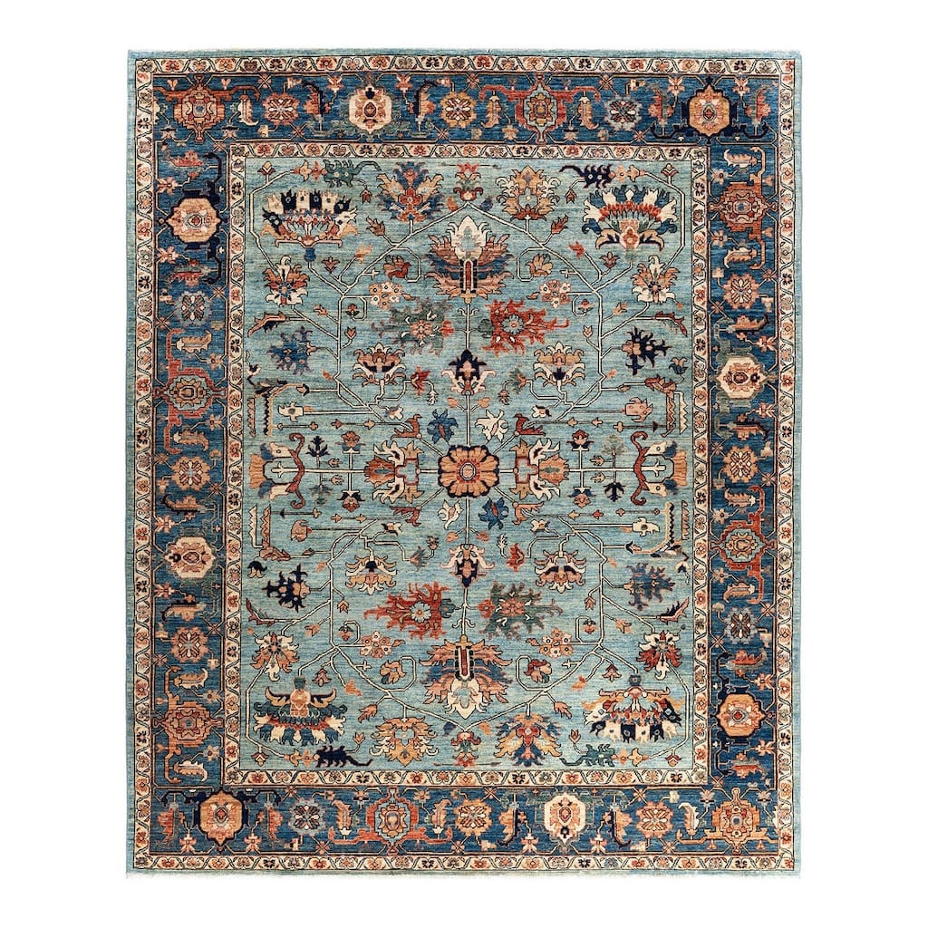 Serapi One-of-a-Kind Hand-Knotted Area Rug - Light Blue, 8' 2" x 9' 11" - 8' 2" x 9' 11"