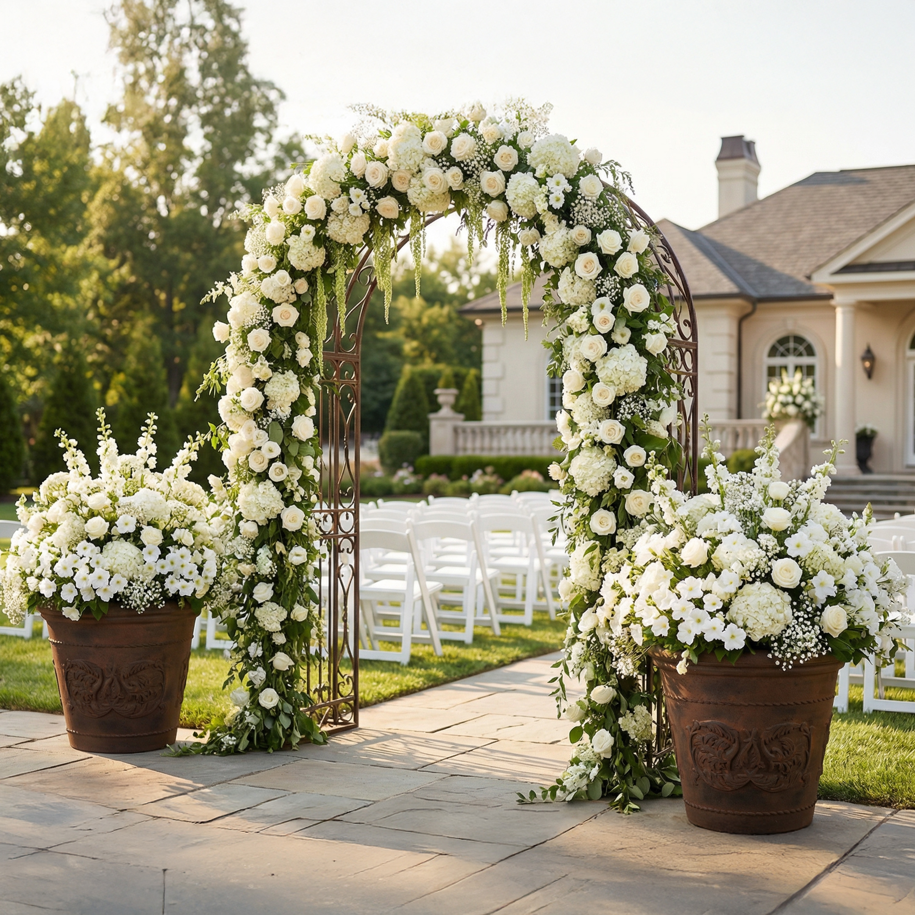 Arabella Outdoor Flower Pot Planter - Beige - 20-Inch - 2-Pack