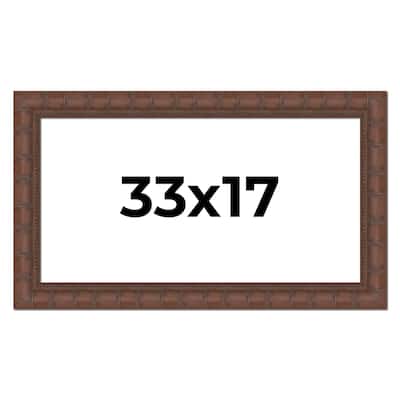 33x17 Frame Pewter Solid Wood Picture Frame Width 1.625 Inches | Interior Frame Depth 0.6875 Inches