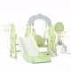 preview thumbnail 6 of 18, 6-in-1 Toddler Slide and Swing Set - Kids Playground Climber Playset with Soccer Goal, 2 Basketball Hoops, and Ring