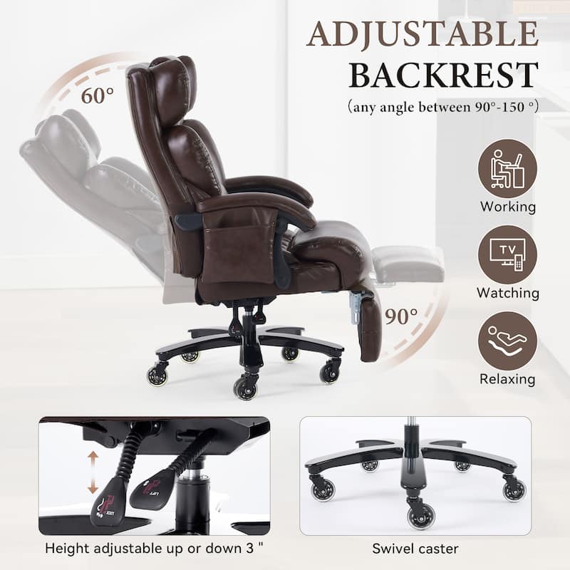 Large Computer Desk Chair,360 Swivel Office Chair With High Back,400 Lbs