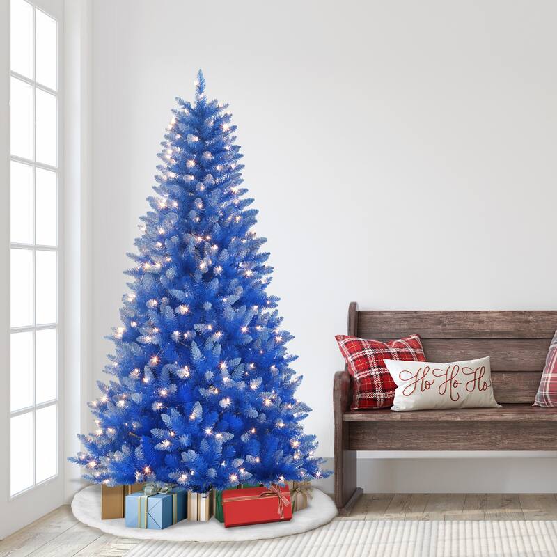 Puleo International 6.5 ft. Pre-Lit Fashion Blue Artificial Christmas Tree