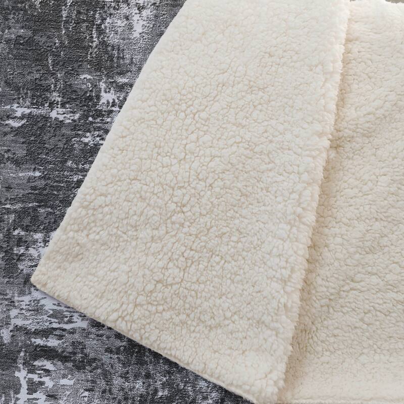 Premium Machine Washable Abstract Modern Sherpa Throw Blanket