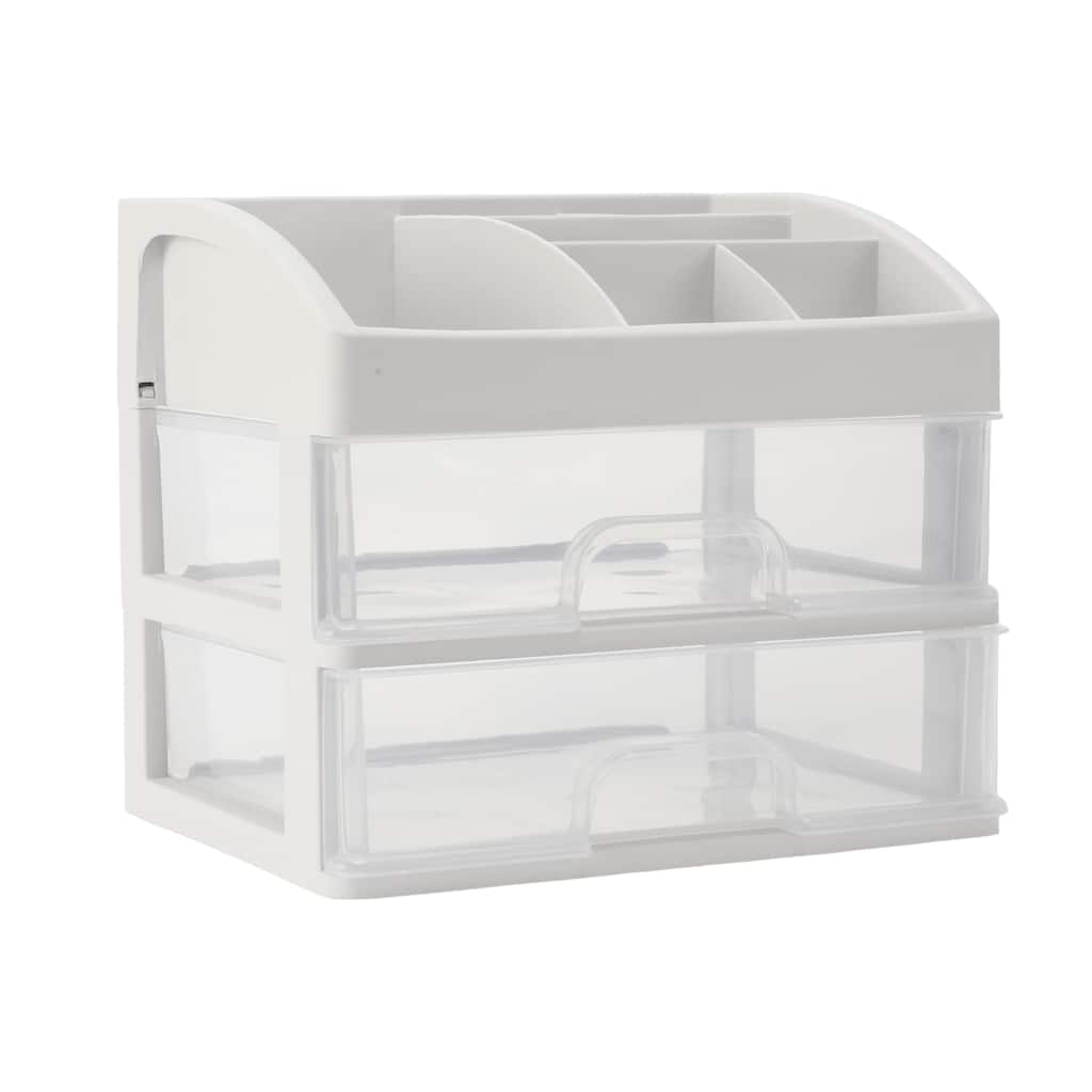 Makeup Organizer Countertop Clear Drawers Makeup Organizer for Counter - Clear, White