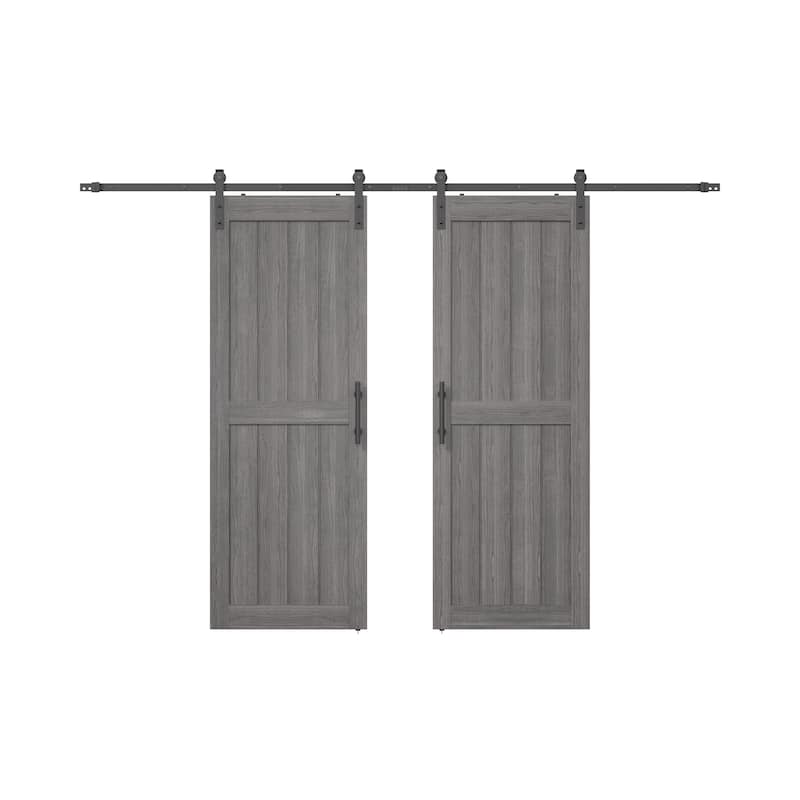Sanding 30in./32in./36in./42in./48in.x 84in.MDF Barn Door With Sliding Hardware Kit ,Covered with Water-Proof PVC Surface
