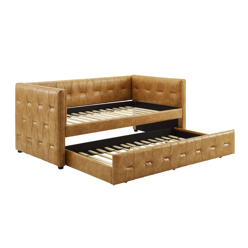 Corvus Somme Tufted Upholstered Daybed with Trundle