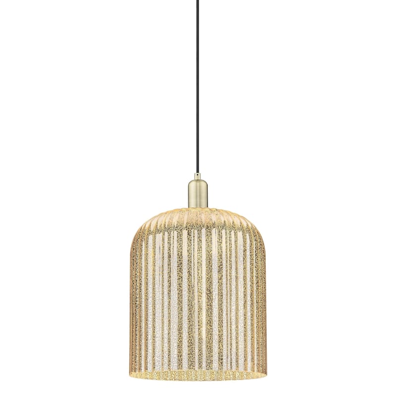 Innovations Lighting 716-1P-18-12 Bridal Veil Pendant Bridal Veil 12" - Antique Brass / Mercury