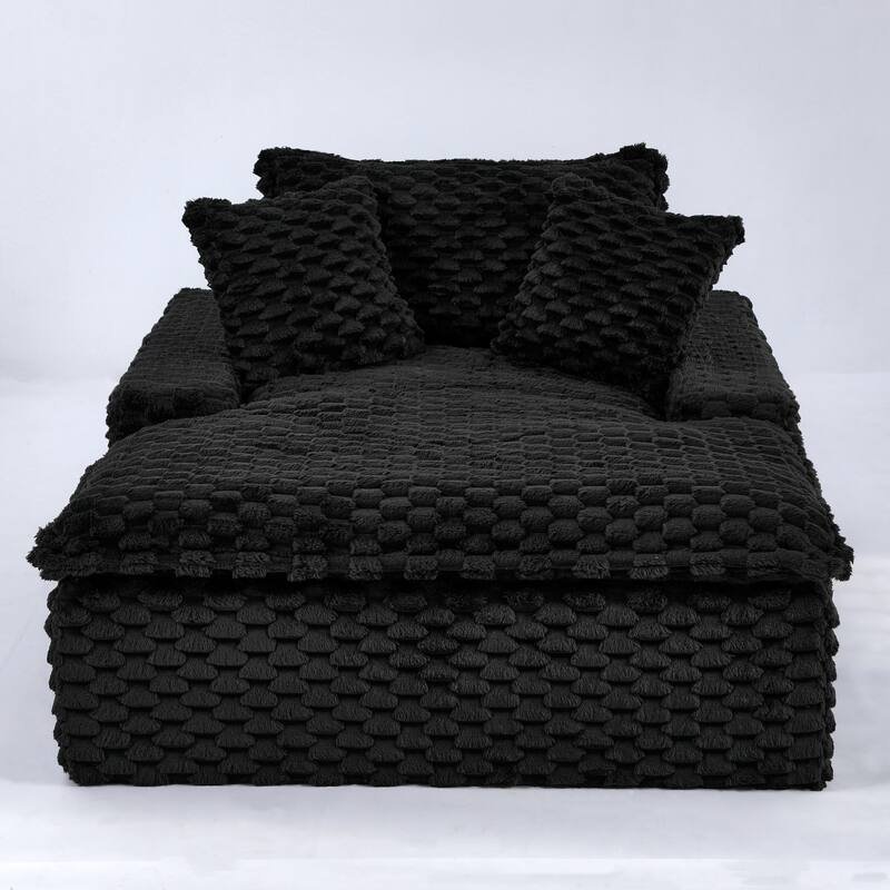 51-inch Corduroy Sofa in Black, Suitable for Multiple Scenarios
