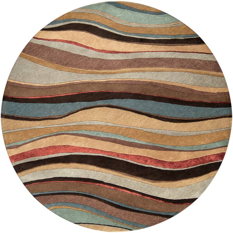 The Curated Nomad Pinos Hand Tufted Bohemian & Eclectic Stripe Area Rug