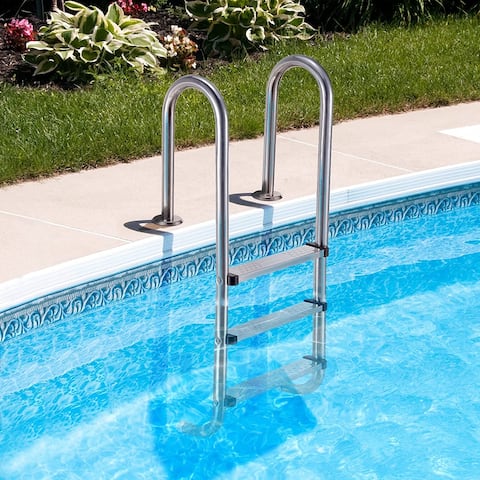EROMMY Swimming Pool Ladder, 3-Step In-Ground Stainless Steel Step for Pool, Non-Slip Integrated Stainless Steel Pedal