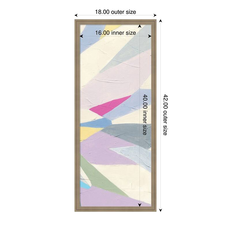 Amanti Art Framed Fabric Pinboard Geometric Dahlia I by June Erica Vess Printed Bulletin Board - Board Size 16 x 40 - Florence Light Brown