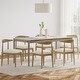 preview thumbnail 1 of 40, Helke Acacia Wood 7 Piece Dining Set by Christopher Knight Home Light Ash + Ivory