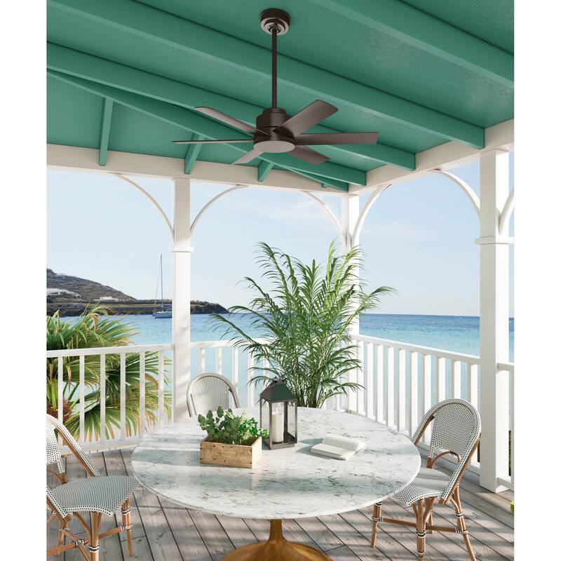 Hunter 44" Kennicott Outdoor Ceiling Fan with Wall Control, Damp Rated - Industrial, Contemporary, Transitional - Premier Bronze