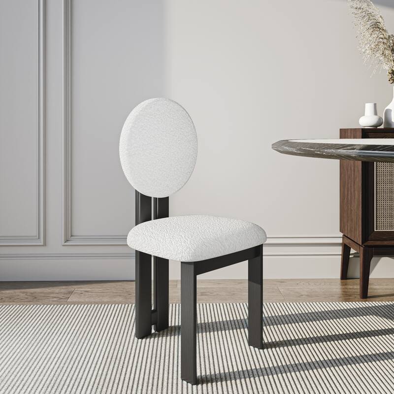 Modern Accent Chair, Upholstered Armless Dining Sherpa Chairs Set Of 2
