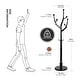 preview thumbnail 4 of 15, Rubberwood Freestanding Coat Rack, Entryway Coat Tree with Hooks - 74"H x 16.5"Dia