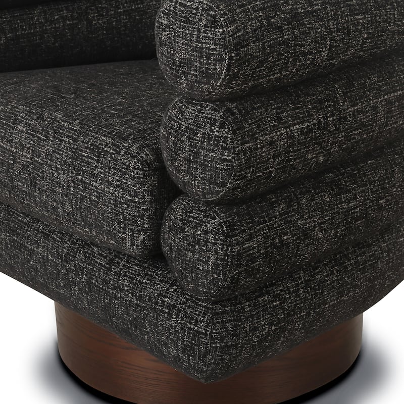 Poly and Bark Rome Swivel Lounge Chair in Ebony Black