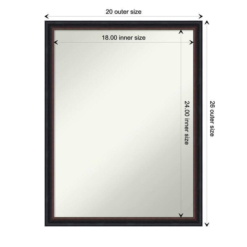 Salon Scoop Non-Beveled Wood Framed Wall Mirror - Salon Scoop Red Black - Glass Size 18x24