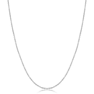 14k White Gold Filled 1.5 mm Cable Chain Pendant Necklace (14 - 30 inches)