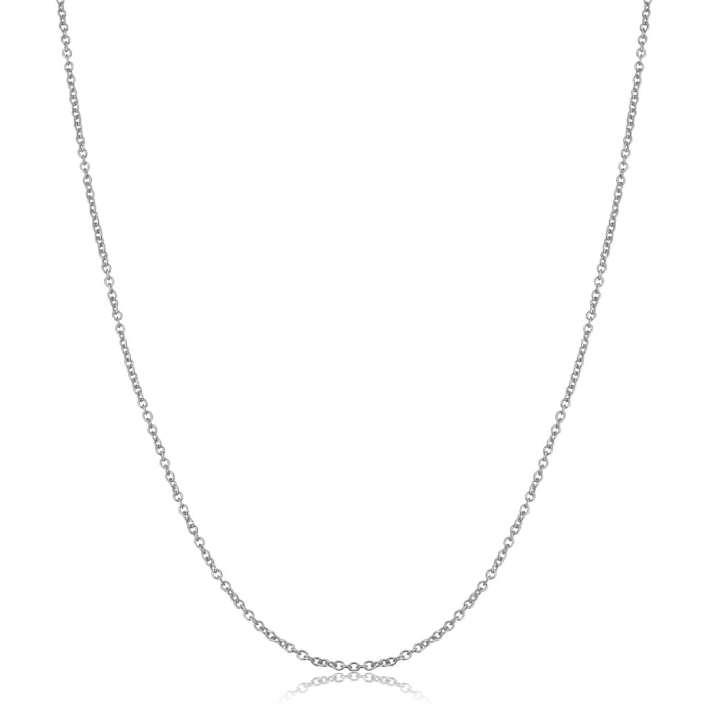 14k White Gold Filled 1.5 mm Cable Chain Pendant Necklace (14 - 30 inches)