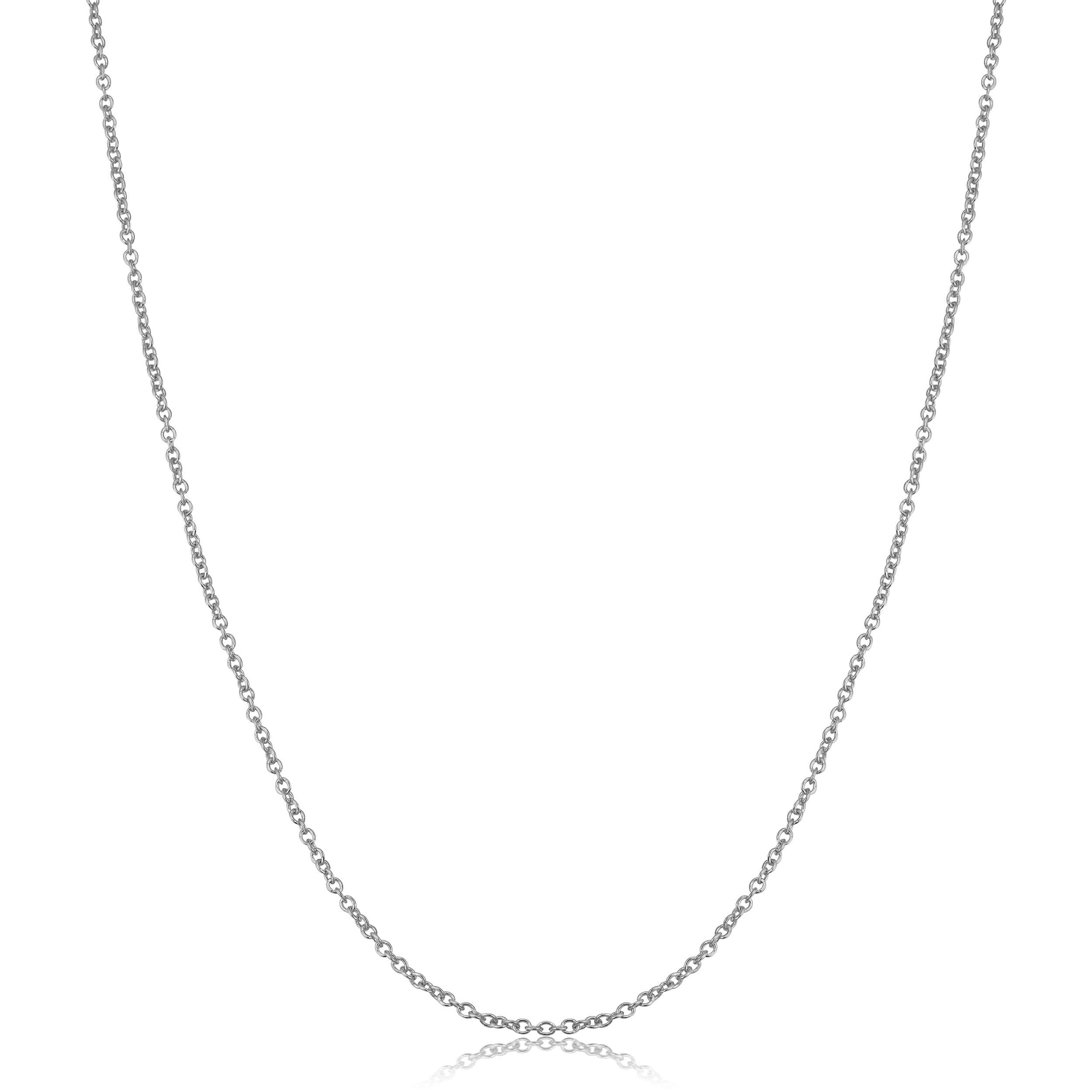 Au Naturale 14k White Gold Filled 1.5 mm Cable Chain Pendant Necklace (14 - 30 inches)