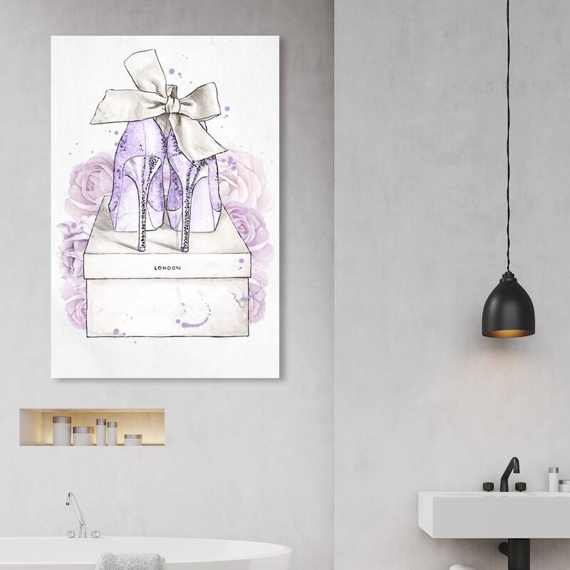 Wynwood Studio Fashion and Glam Lavender and White Romantic Pair Purple and Lilac Glam Wall Art Canvas Print - 45 x 30