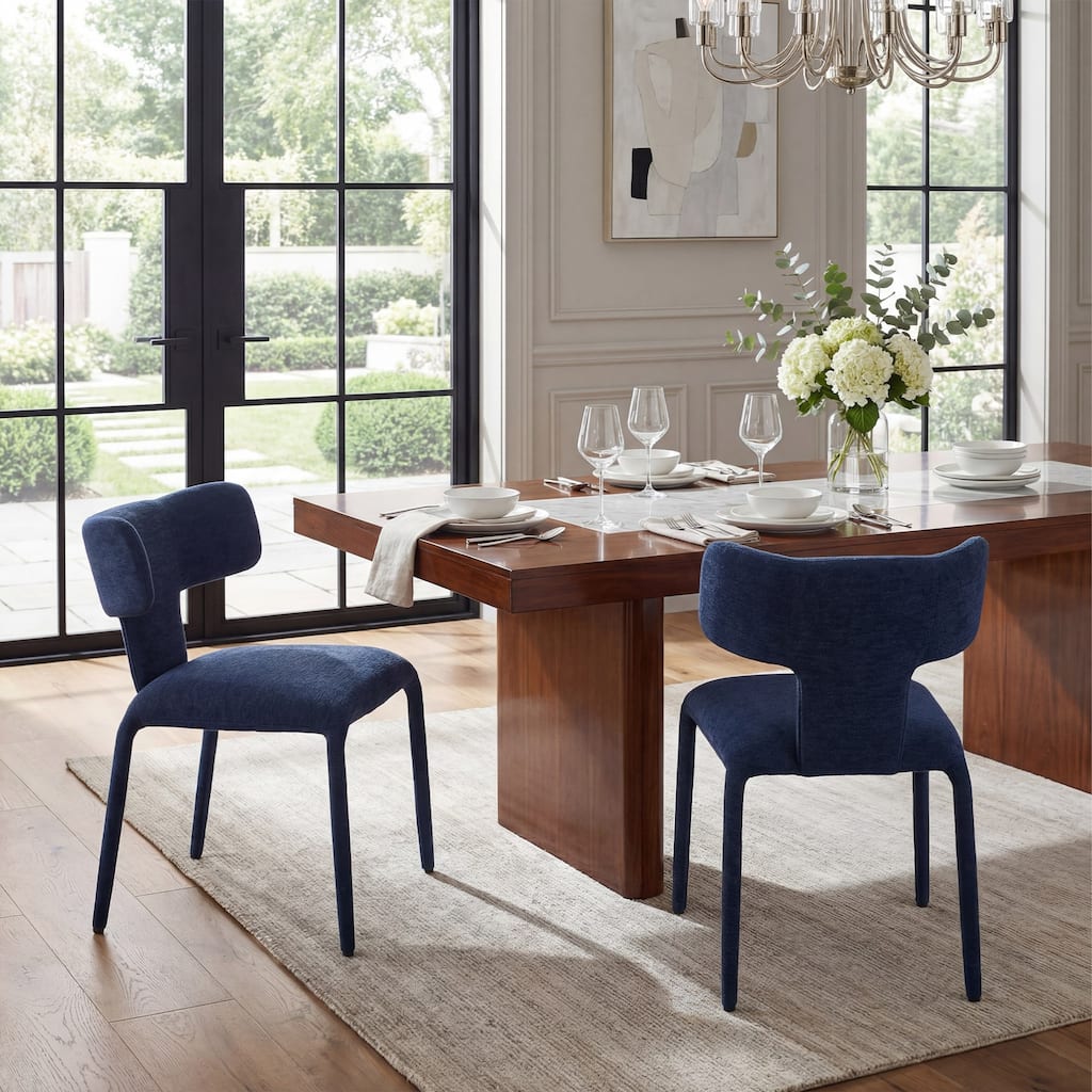 Modern Dining Chairs Set of 2, 18.9"Wx18.5"D Contemporary Fabric Side Chairs