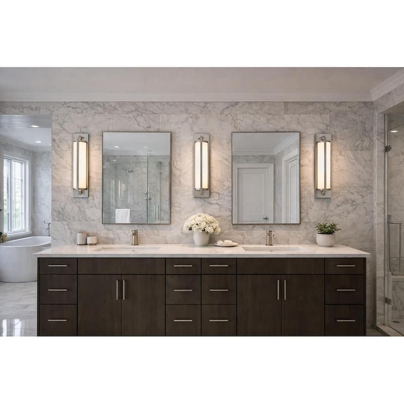 18-Inches Brushed Nickel Integrated LED Modern Contemporary Bathroom Vanity Light Bar - Brushed Nickel