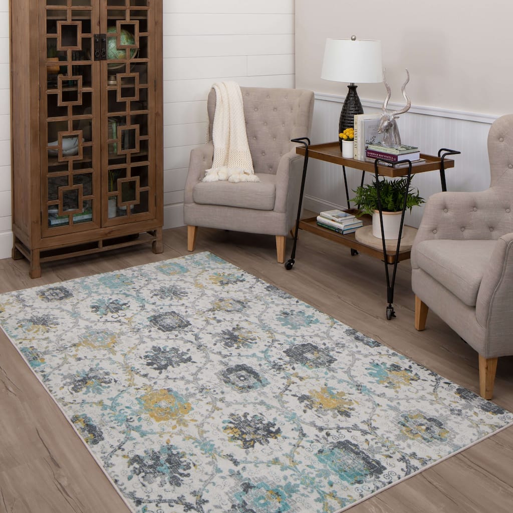 Mohawk Home Amherst Floral Ornamental Medallion Area Rug - Overstock ...