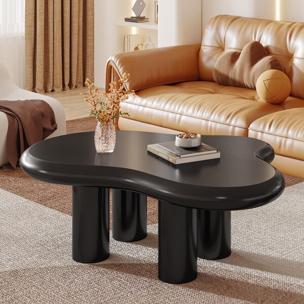 39.4 Inches Cloud Shaped Engineered Wood Coffee Table with 4 PVC Legs On Sale Bed Bath Beyond 41037908