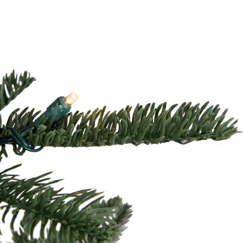 9' Nordmann Fir Artificial Christmas Tree - Warm Clear LED Lights - 9 Foot
