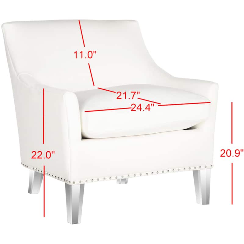 SAFAVIEH Shalon White/ Clear Club Chair - 31.3" x 32.3" x 31.9" - 31Wx32Dx32H