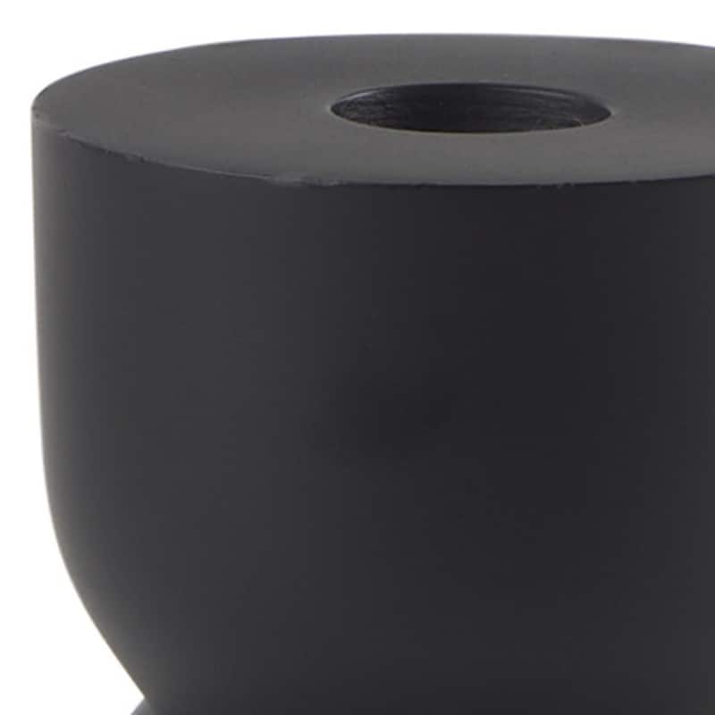 5" Black Metal Tabletop Pillar Candle Holder