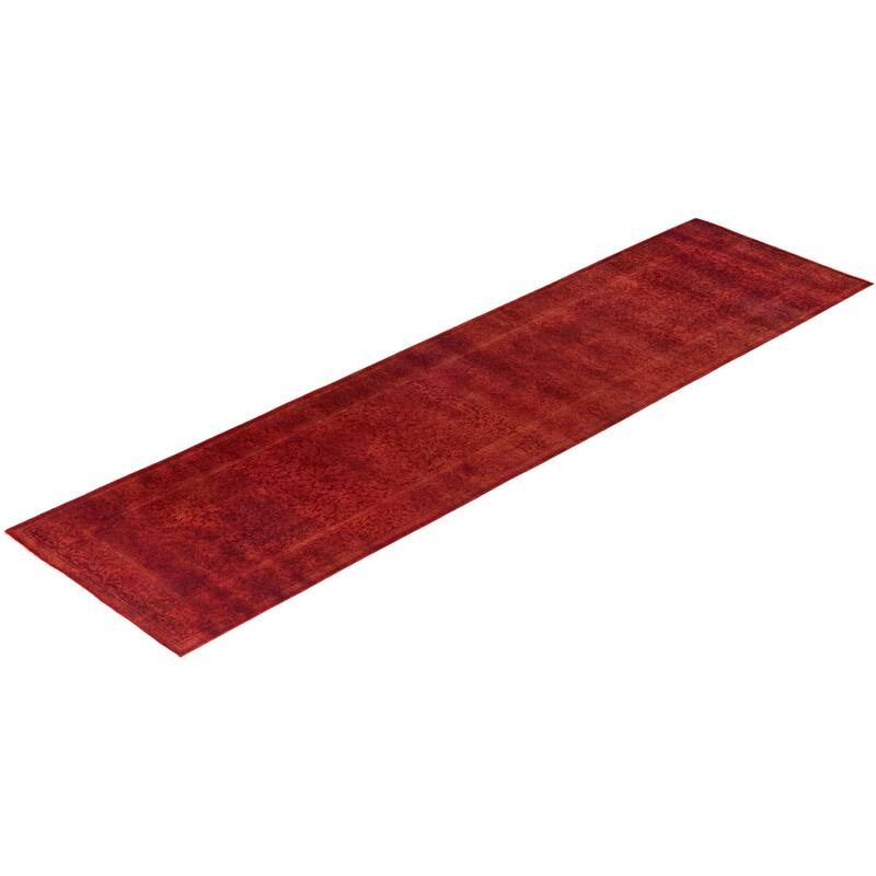 Overdyed, One-of-a-Kind Hand-Knotted Area Rug - Rust - 2' 6" x 9' 4"