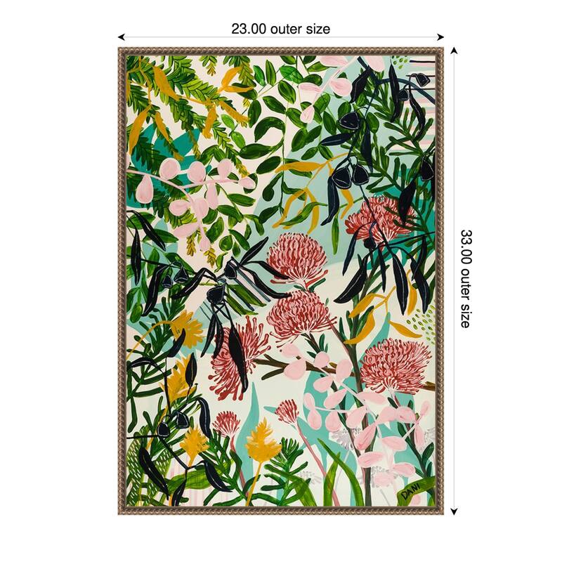 Floral Home by Dani Heyward Framed Canvas Wall Art Print - 23 x 33 in