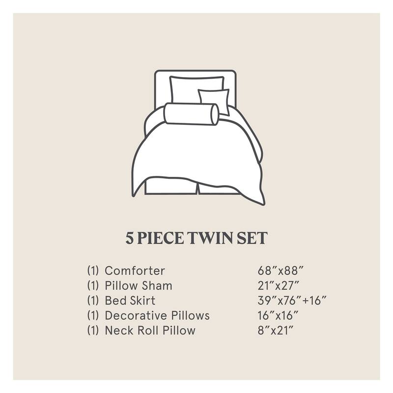 Paseo Road Sierra Suede Chenille Jacquard Western Bedding 7 Piece Comforter Set with Bed Skirt, Shams, & Accent Pillows